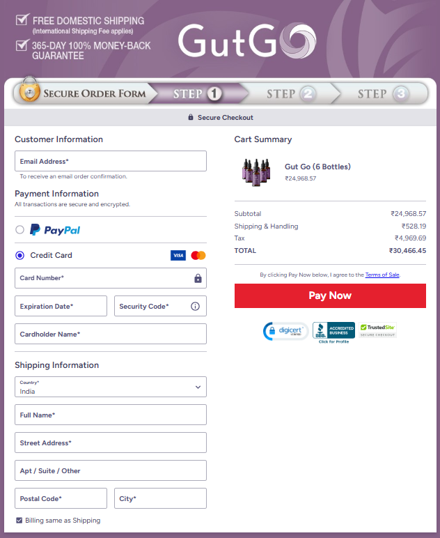 gutgo order page